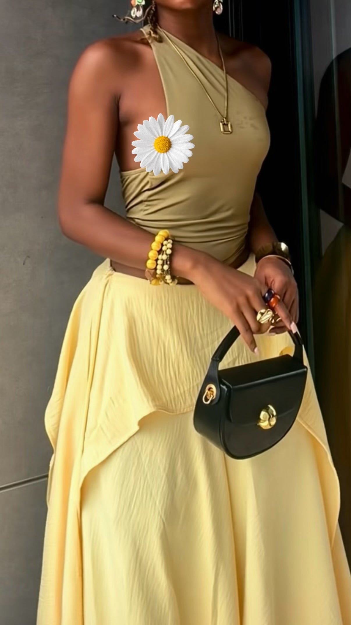Cascade drape skirt