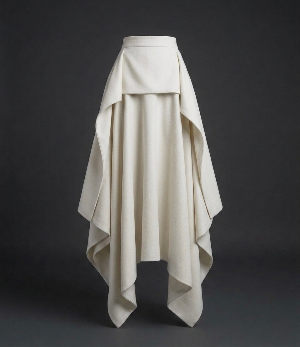 Cascade drape skirt