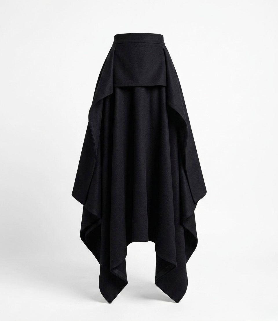Cascade drape skirt
