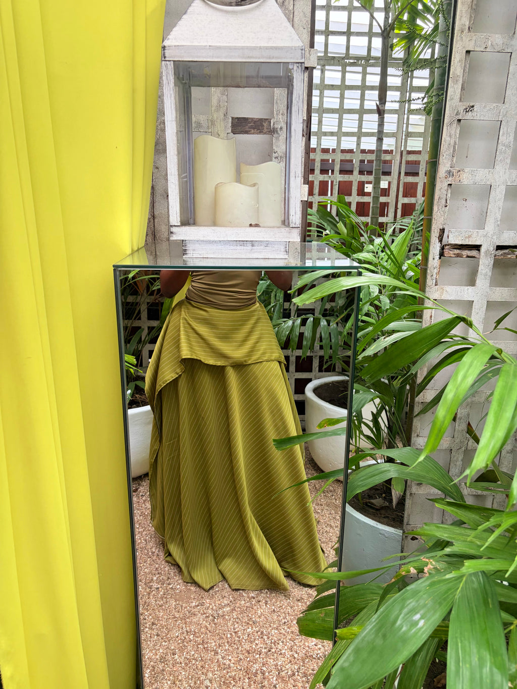 Cascade drape skirt